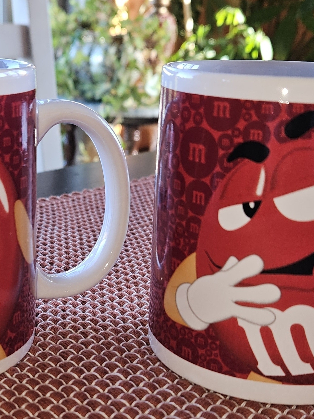Set of 2 M&M's 2016 Red & Yellow Officially Licensed Ceramic Coffee Mugs